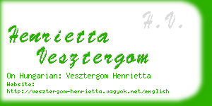 henrietta vesztergom business card